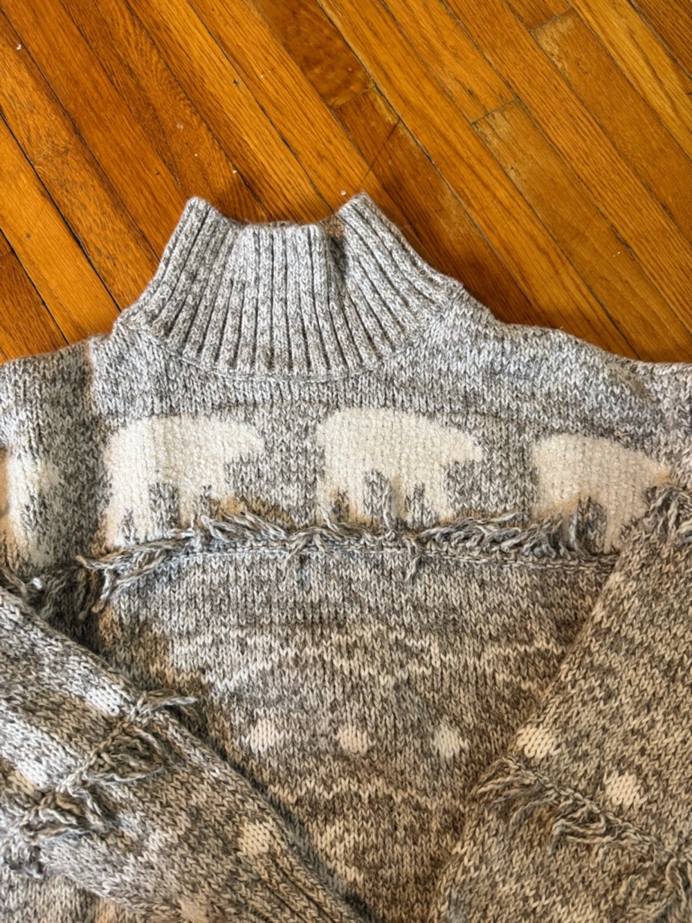 LOFT Marled Gray Knit Turtleneck Sweater - Picture 5 of 6